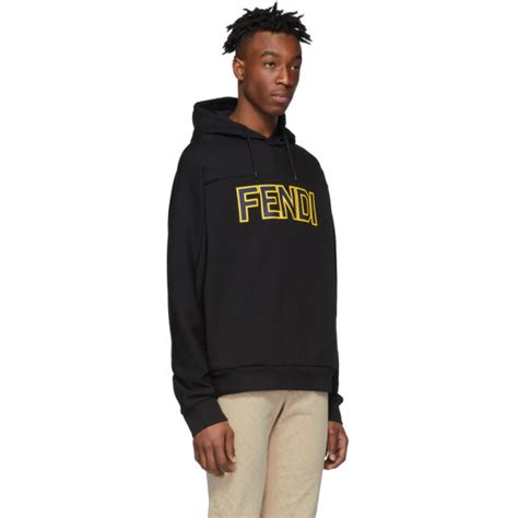 fendi black logo hoodie|authentic fendi hoodie.